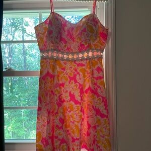 Vibrant Floral Dress with Spaghetti Straps